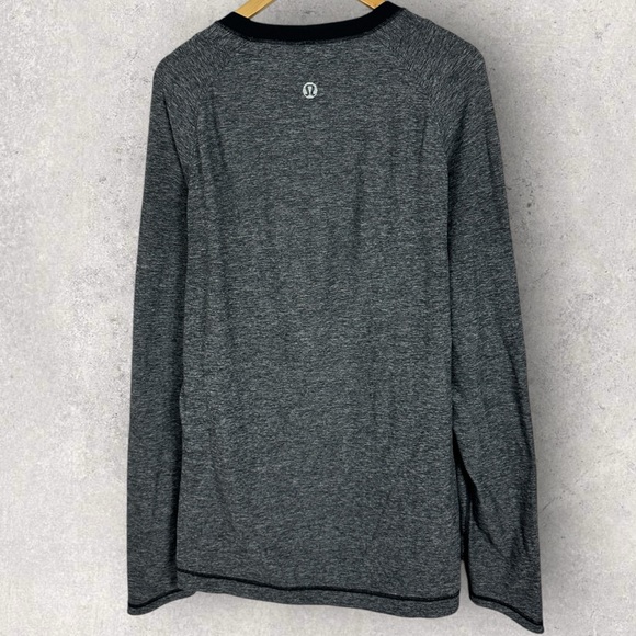 Lululemon Mens Heathered‎ Grey Long Sleeve Crew Neck T-Shirt Mens Active Tee XL - Picture 2 of 10